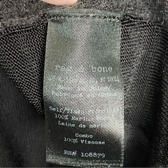 Rag & Bone | Black Marino Wool Crew Neck Sweater With Mesh Detail Size Small - Picture 8 of 8